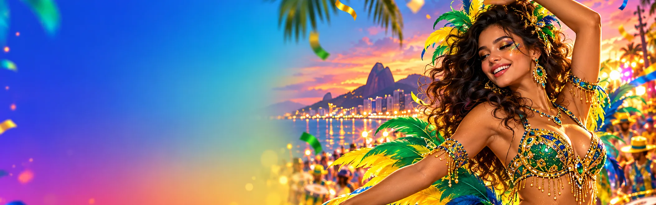 Samba dancer at a beach street carnival in Rio, Glory Casino Brazil